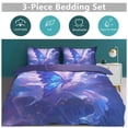 thumbnail image 5 of 3 Pcs Soft Bedding Set, Includes 1 Duvet Cover with Zipper And 2 Pillow,Shams Fantasy Butterfly Full(79"×90"), 5 of 8