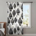 thumbnail image 3 of Black Geometric Moroccan Sheer Curtains 54 Inches Long, Abstract Art Grey Ombre Modern Light Filering Curtains, Breathable Simi Curtain Privacy Drapes for Kitchen Bathroom Small Window Treatment, 3 of 9