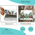 thumbnail image 3 of Fitted Tablecloth with Elastic, Green and Red Christmas Holly Pattern Printed on Fade Resistant Flag Card Table Covers, Great for Patio Furniture Outdoor Entertaining, Fit for 36" x 36" Square Tables, 3 of 4