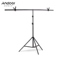 thumbnail image 1 of Andoer Support de Toile de Fond en T 2 * 2 M/6,5 * 6,5 Pi, Ensemble de Supports d'Arrière-plan, Matériau en Alliage d'Aluminium, Robuste, Portable, Hauteur Réglable pour Studio Photo et Vidéo, avec Pince à Ressort, Noir, 1 of 7