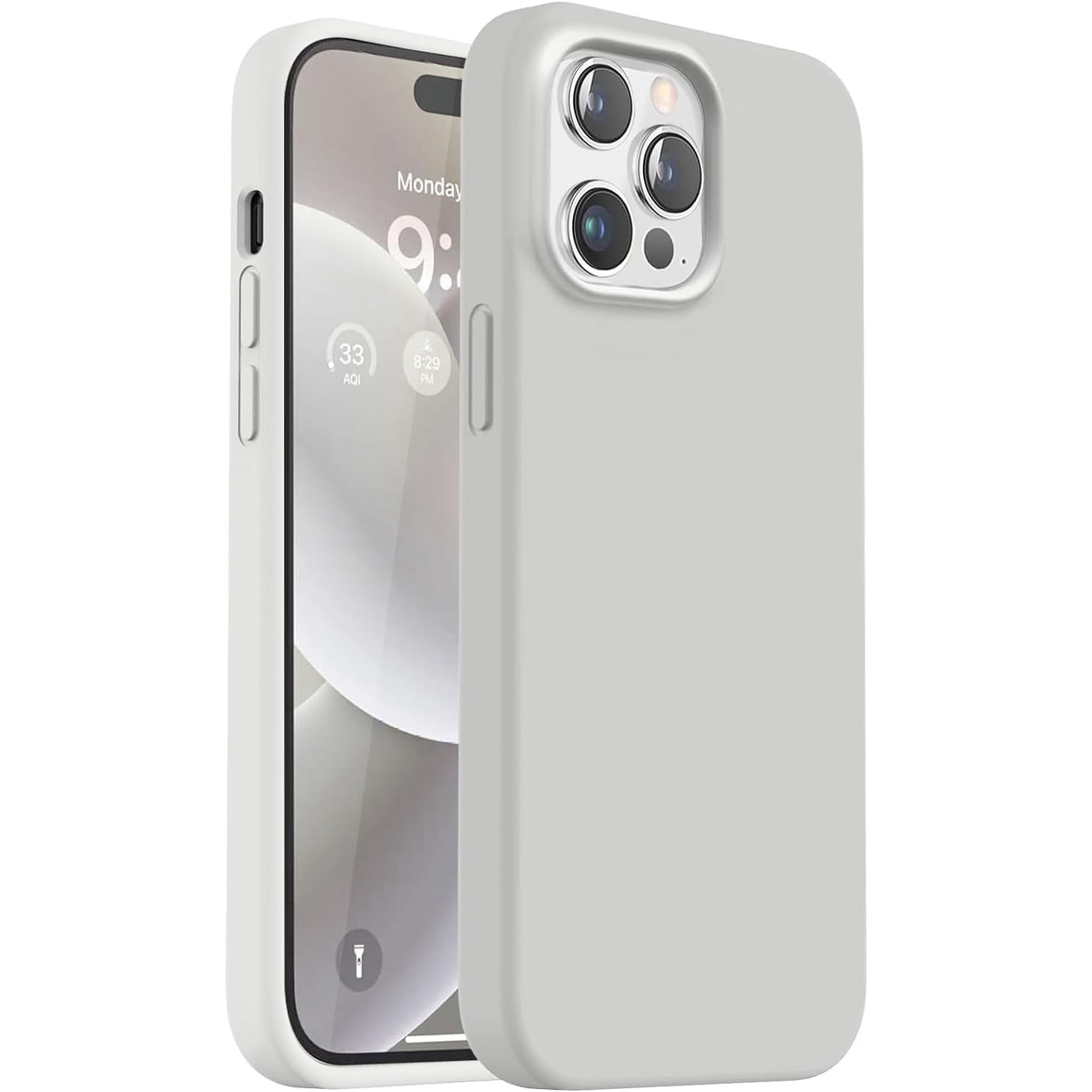 iPhone 13 Pro Case, Liquid Silicone Full Body Protective Camera Protector, Stone, 6.1 inch