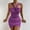 Purple, variant on SDJMa Women's Short Sleeve Pleated Loose Swing Casual Dress Women's Fashion Sexy Sleevess V-Neck Suspender Cross Twisted Backless Package Hip Dress