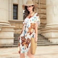 thumbnail image 3 of Beach Vacation Clothes Kimono Cardigan Loose Swimsuit Cover Up for Women Cartoon Bears and Heart L, 3 of 6