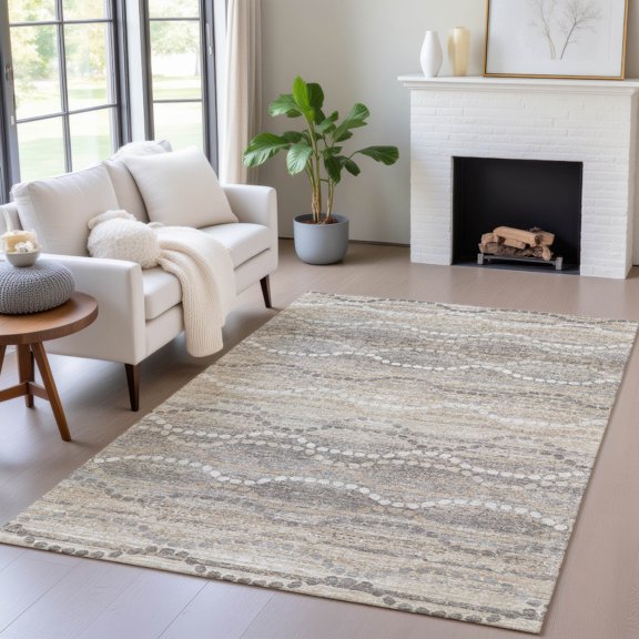 Addison Rugs Chantille Indoor/Outdoor Transitional Gradient Beige Machine Washable Rectangle Rug, 10' x 14'