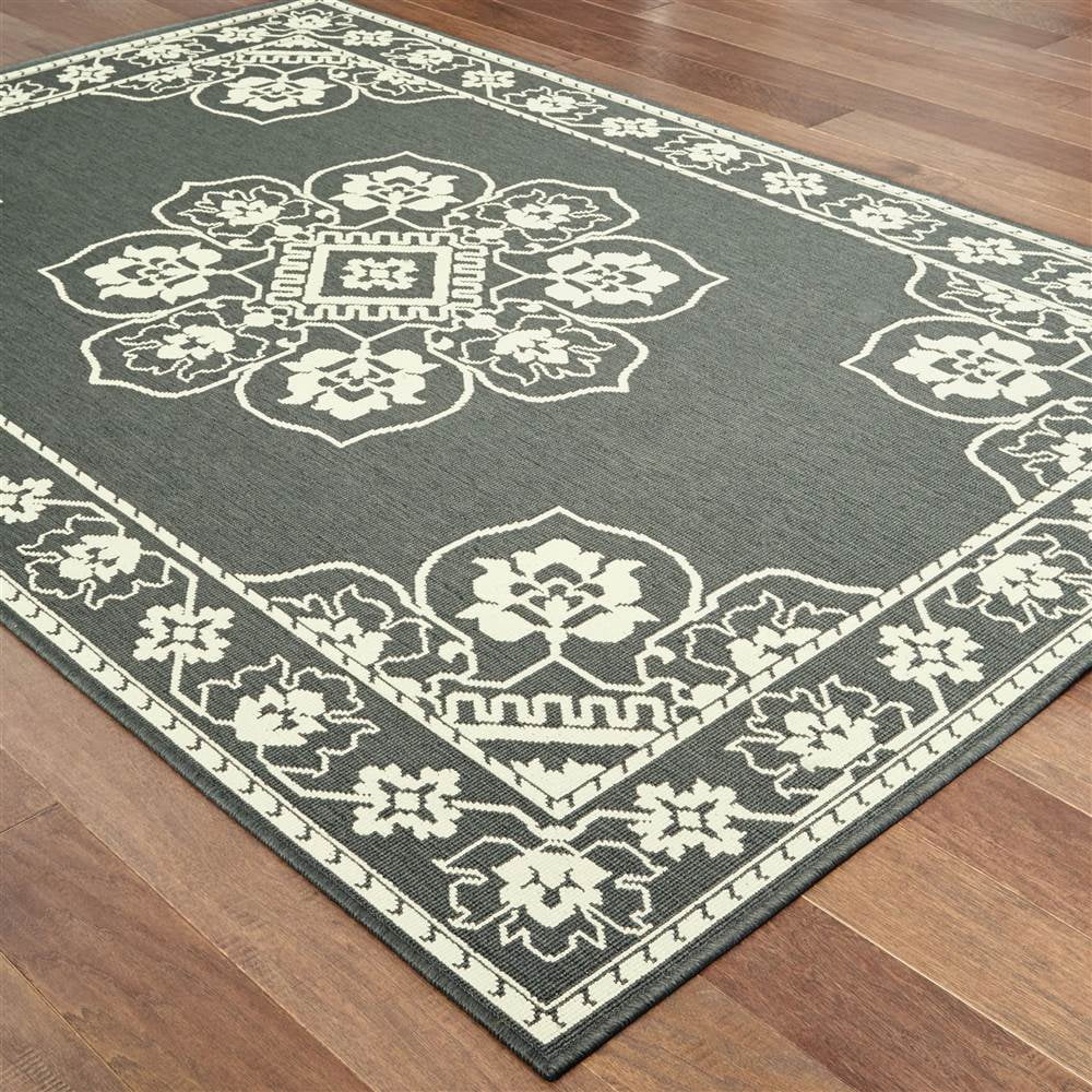Sphinx Marina Area Rug 7764E Outdoor Grey Petals Bulbs 2' 5" x 4' 5" Rectangle