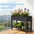 thumbnail image 5 of Joxxoaa Raised Garden Bed with Legs,Self-Watering Resin Planter Box with Lockable Wheels Drainage Plug and Gauge for Vegetables, Flowers, Storage Shelf for Tools and Accessories (Black), 5 of 7