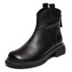 thumbnail image 3 of Botines de piel de vaca con cremallera y punta redonda para mujer, informales, de alta calidad, de piel auténtica, otoño 2022, 3 of 5