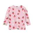 thumbnail image 3 of CCRFTGI Cute Tops for Kids Girls 10-12 3/4 Sleeve Food Graphic Big Sister Outfit Tee Shirts Summer Trendy Loose Comdy Crew Neck T-Shirts Pink 12-13 Years, 3 of 4