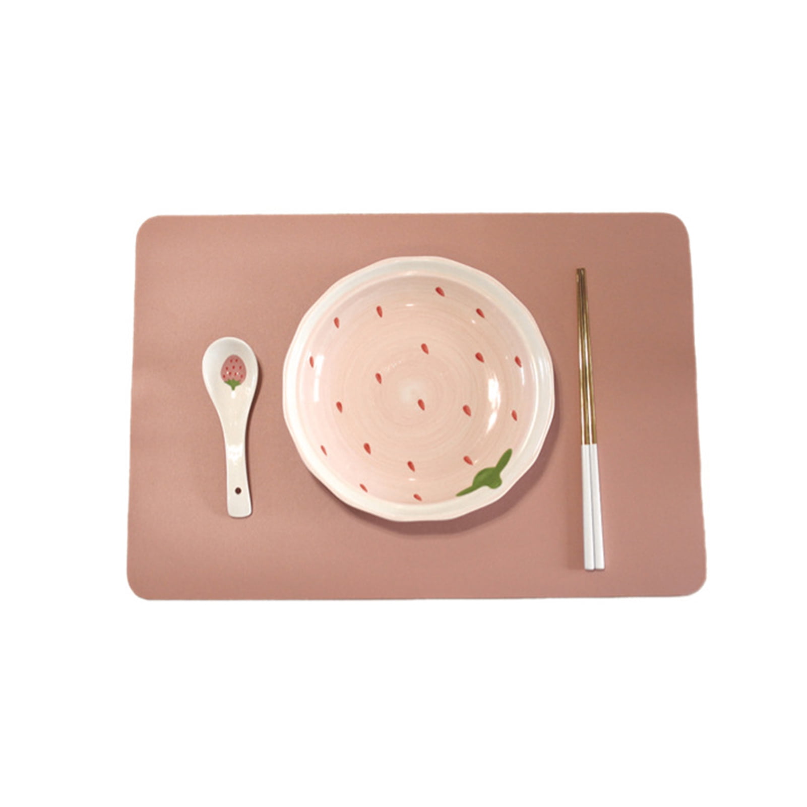huanledash Table Placemat Waterproof Soft Faux Leather Doublesided