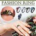 thumbnail image 3 of Women Finger Ring Colorful Casual Joint Ring Accessories Clearance Gorgeous Black Copper Alloy Ring Inlaid With Square Zircons In Various Colors, 3 of 4