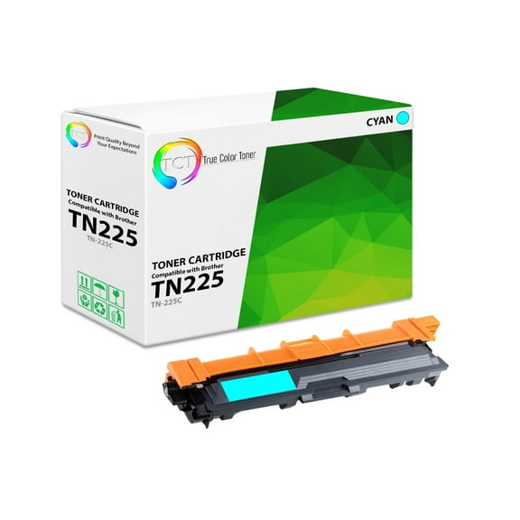 TCT TN225 Cyan Toner Cartridge - Premium Compatible Replacement for Brother TN-225 TN225C Cyan High Yield