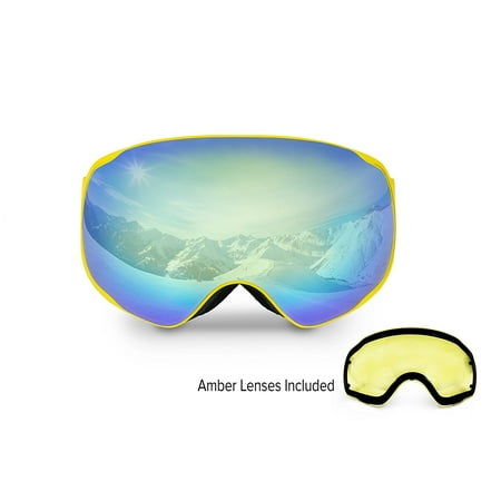 Spherion Gear Ski Snow Goggles Included With Detachable Amber