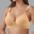 thumbnail image 3 of Lixiuxyad Soft Breathable Bras For Comfortable Wireless Lightweight Support Non Padded Everyday T Shirt Bra With Side Coverage,Bras for Women Beige 46, 3 of 5
