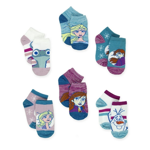 Disney Disney Frozen 2 Anna Elsa Toddler Girls 6 Pack Quarter Socks