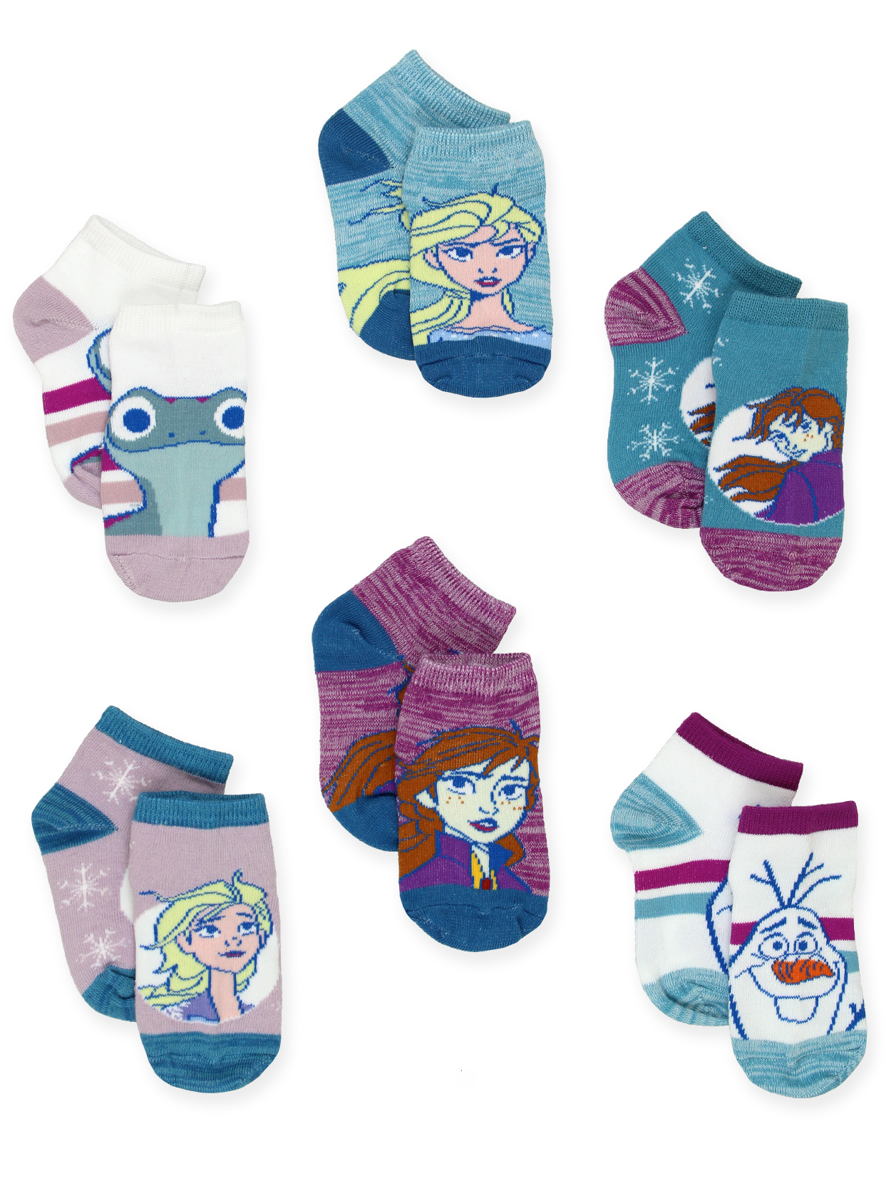 Disney Frozen 2 Sock Set ~ Size 4-6 Elsa Pink Pattern, Anna Pink Stripes
