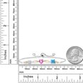 thumbnail image 3 of Gem Stone King 925 Silver and 10K Yellow Gold Moissanite Pink Mystic Topaz Swiss Blue Topaz and Lab Grown Diamond Tennis Bracelet for Women By Keren Hanan (2.25 cttw, Adjustable up To 9 inch), 3 of 4