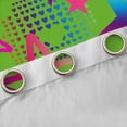 thumbnail image 4 of Feelyou Cartoon Stars Print Curtains Pack of 2 (42x84 Each) for Teens, Kawaii Love Heart Curtains Blackout, Green Pink Graffiti Bedroom Curtains, Window Curtains Home Decor, 4 of 6