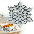 thumbnail image 5 of Christmas Snowflake Placemats, 14" Embroidered Washable Snow Flake Mats, Round Table Coaster, Snowflake Doilies for Dinning Tables, Xmas Party Winter Holiday Decoration (Red), 5 of 8