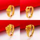 thumbnail image 2 of Anillo de oro con cuentas de transferencia de oro de Vietnam para mujer, apertura mate ajustable, anillo de dedo índice chapado en oro con moneda europea a juego, 2 of 6