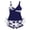 A-Blue243, variant on JAJAHO Tankini Swimsuits For Women 2 Piece Set Tummy Control Tropical Print V Neck Bathing Suit High Waist Shorts Bottom Comfy Beachwear