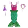thumbnail image 1 of Vestido de sirena para niñas, disfraz de princesa Ariel para baile de graduación, vestido de cosplay para niñas, vestido informal de verano para fiesta de cumpleaños y Halloween, 1 of 5