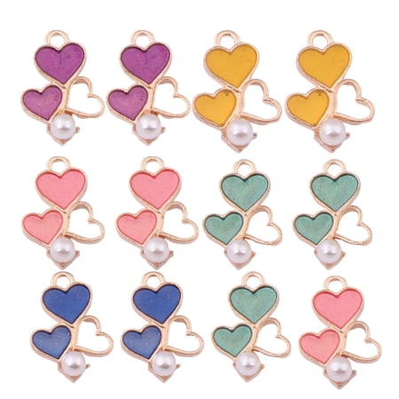 MEIBUTYUP Heart-Shaped Charms for Keychains Cute Bag Accessories and Craft Pieces Perfect for Projects and