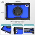 thumbnail image 7 of Case for Samsung Galaxy Tab S11 Ultra 14.6 inch 2025, 360 Rotating Stand Handle Pencil Holder Shoulder Strap Heavy Duty Shockproof Cover, Dark Blue PC, 7 of 7