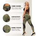 thumbnail image 4 of SEASUM Women's Butt Lift Yoga Leggings Tummy Control Tie Dyed Athletic Pants Textured Workout Running Tights Black+Green 2XL, 4 of 6
