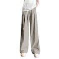 thumbnail image 6 of Women's Spring Satin Straight Leg Pants Loose Casual Comfort Fit, 6 of 7