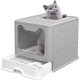 thumbnail image 1 of Inodoro WC Para Gatos, con puerta frontal, Bandeja de arena con Pala esquí esquí Gafas de esquí, 1 of 5