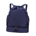 thumbnail image 2 of Mochila deportiva con cordón, regalo para gimnasio, para fiestas, mujeres, hombres, baloncesto, Navidad. Azul oscuro, 2 of 8