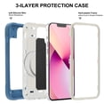 thumbnail image 5 of SaniMore for iPhone 13 6.1" Magnetic Case Support Wireless Charging, Soft Silicone & Hard Plastic Frame Built-in 36 Grain N52 Magnets Heavy Duty Full Body Protective Shell, Deep Blue, 5 of 7