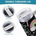 thumbnail image 5 of SKYSONIC Insulated Tumblers with Lids and Straws Handles 40oz Water Bottle Unicorn Rose Rainbow Cute Travel Mug Reusable Stainless Steel Thermos Vacuum, 5 of 7
