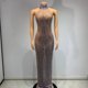 thumbnail image 2 of Vestido largo transparente de malla Sexy con diamantes brillantes para mujer, fiesta de graduación, noche, celebración, cumpleaños, espectáculo, escenario, Club, 2 of 5