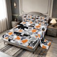 thumbnail image 2 of meiyoeat Gray Camo Print Bed Sheets,Wildlife Happy Camping Full Size Sheets For Boys,4-Piece1 Flat Sheet, 1 Fitted Sheet and 2 Pillowcases, 2 of 6