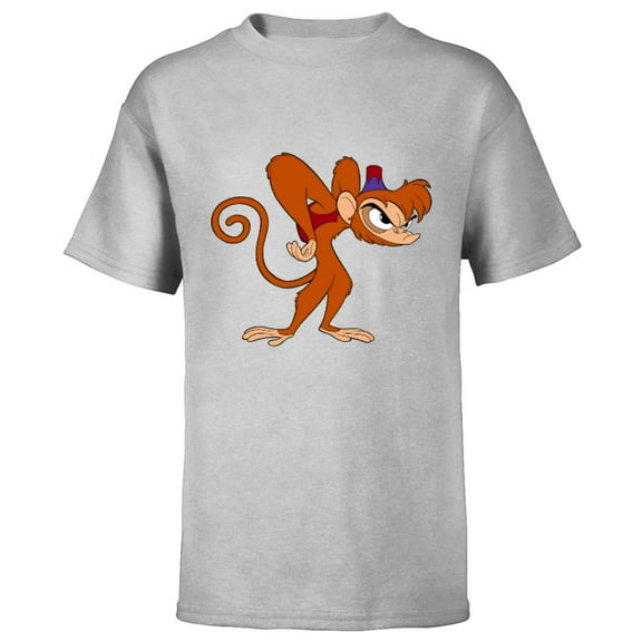 Disney Aladdin Angry Abu 90s T-Shirt - Short Sleeve T-Shirt for Kids - Customized-Athletic Heather