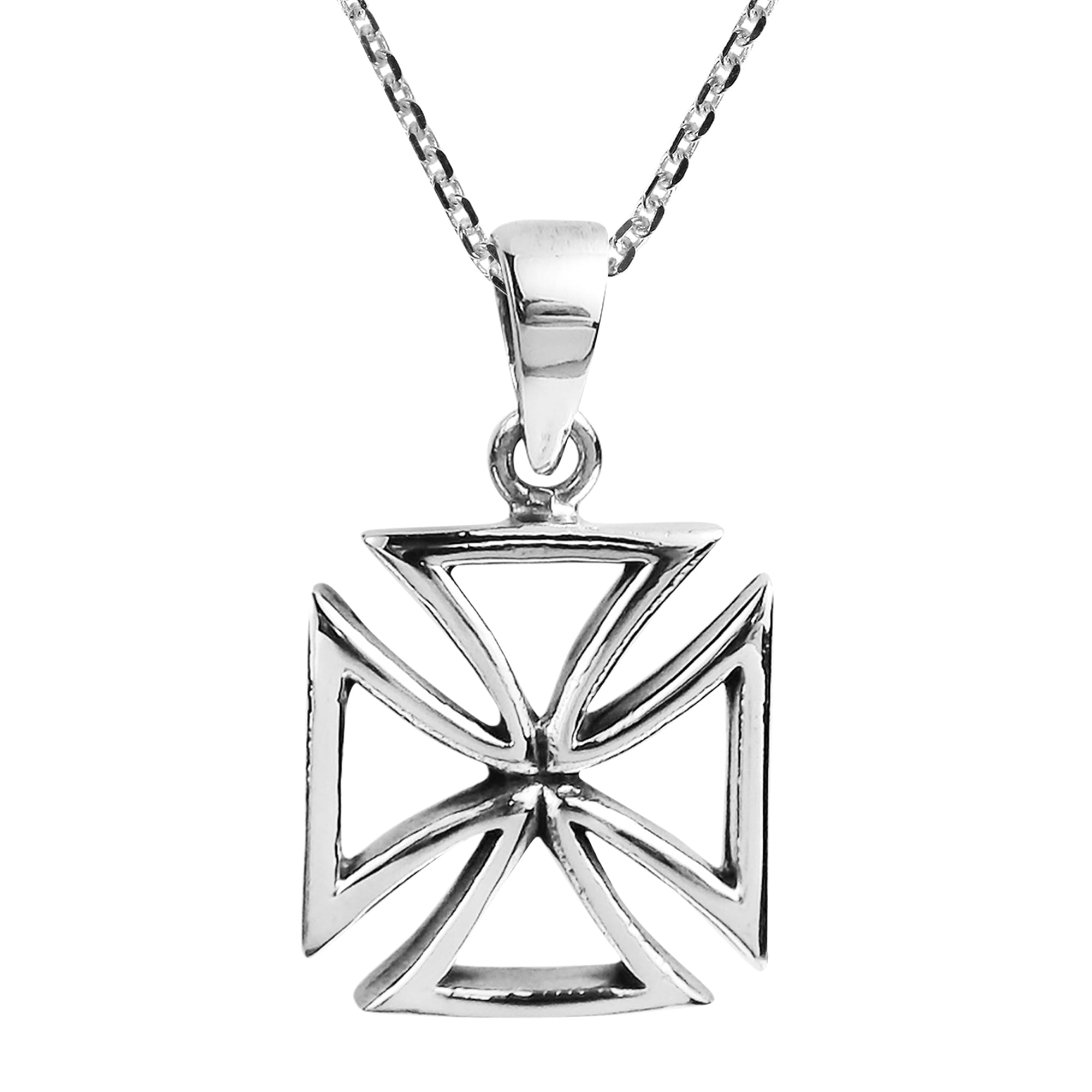 Iron Cross Faith Outline Sterling 