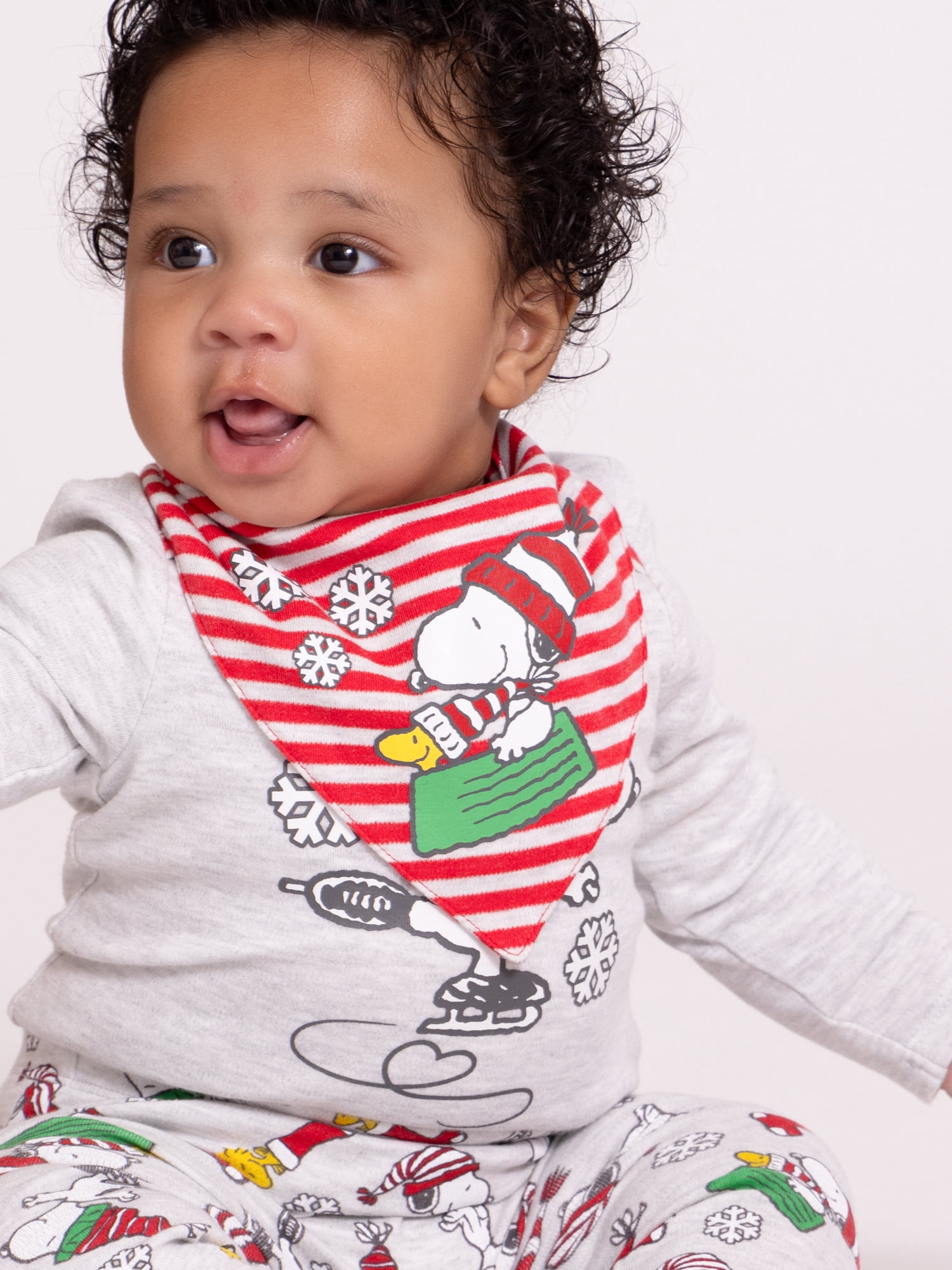 Character Infant Baby Holiday Take Me Home, Bib, Long-Sleeve Bodysuit, and Pants Outfit Set, 3-Piece Sizes Newborn-12 Months