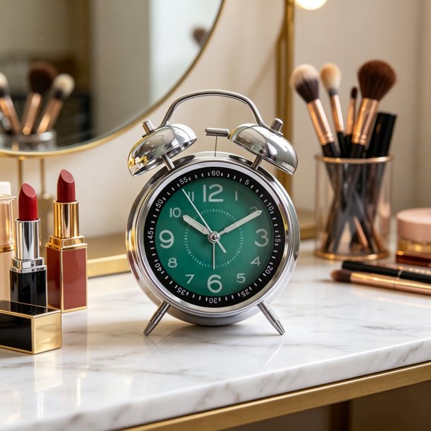 Reloj clásico MetalClock Baja Luminosidad Silencioso y sin tic-tac Twin Bell LoudTone Escritorio estilo vintage a pilas Dormitorio Oficina Decoración del hogar