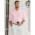 thumbnail image 2 of sogami Men's Casual Oxford Long Sleeve Shirt Button Down Collar Cotton Shirt, 2 of 7