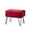 Tango Red, variant on Home Soft Things Textured Velvet Ottoman Stool Chair, Upholstered Footrest with Black Metal Legs, Ruby Wine, 19" x 13" x 17"
