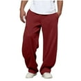 thumbnail image 3 of Men's Casual Pants 2025 Elastic Waist Drawstring Plain Baggy Sweatpants with Pockets Trousers, 3 of 8