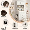 thumbnail image 2 of 71-Inch Tall  Litter Box Enclosure with Power Outlets and Open Shelves - White Wooden Pet Furniture Cabinet for Living Room, 2 of 8