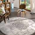 thumbnail image 2 of Distressed Oriental Border Area Rug 6' 6" Round Gray, 2 of 3