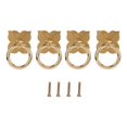 thumbnail image 1 of 4-pack antique brass cabinet handles, vintage style, DIY making, four-leaf clover shaped decorative drawer handles, 1 of 5