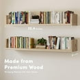 thumbnail image 3 of Wall Bookshelf, Set of 3, 36 Inches U Shaped Wall Shelves, Long Deep Floating Shelves for Wall, Large Floating Book Shelves - Wood Hanging Bookshelves for Kitchen, Bedroom (Light Brown, 36 Inches), 3 of 12