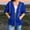 #0291-Blue, variant on Women's Oversized 3/4 Sleeve Zip Up Hooded Jacket Solid Color Drawstring Elastic Cuff Casual for Fall Winter