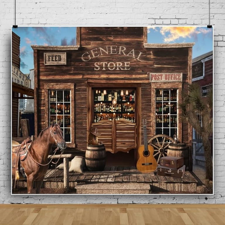 ChloropLastid Wild West Cowboy Backdrop 10x10ft - Vinyl Party Background For Photography & Birthday Decor