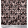 thumbnail image 1 of Soimoi Gray Cotton Jersey Fabric Palmette Damask Print Fabric by Yard 58 Inch Wide, 1 of 3