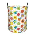 thumbnail image 2 of Goofa Cartoon Flowers Printed Circular Hamper,Laundry Basket with Handles,Storage Baskets Foldable,Large Capacity Laundry Hamper-Small, 2 of 8